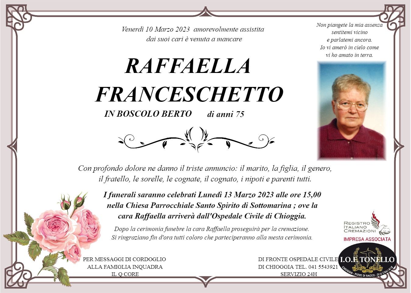 MANIFESTO RAFFAELLA FRANCESCHETTO