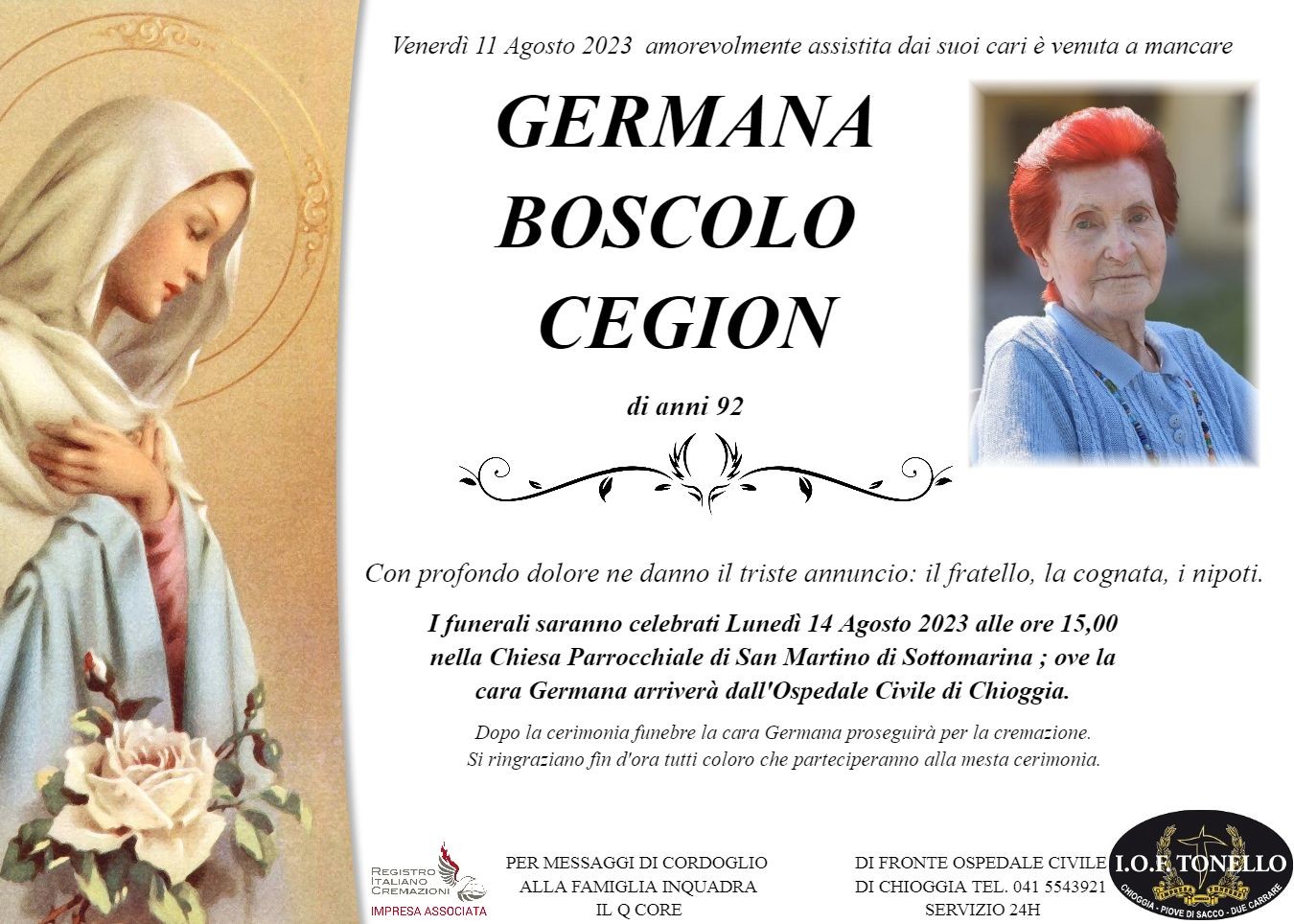 MANIFESTO GERMANA BOSCOLO CEGION