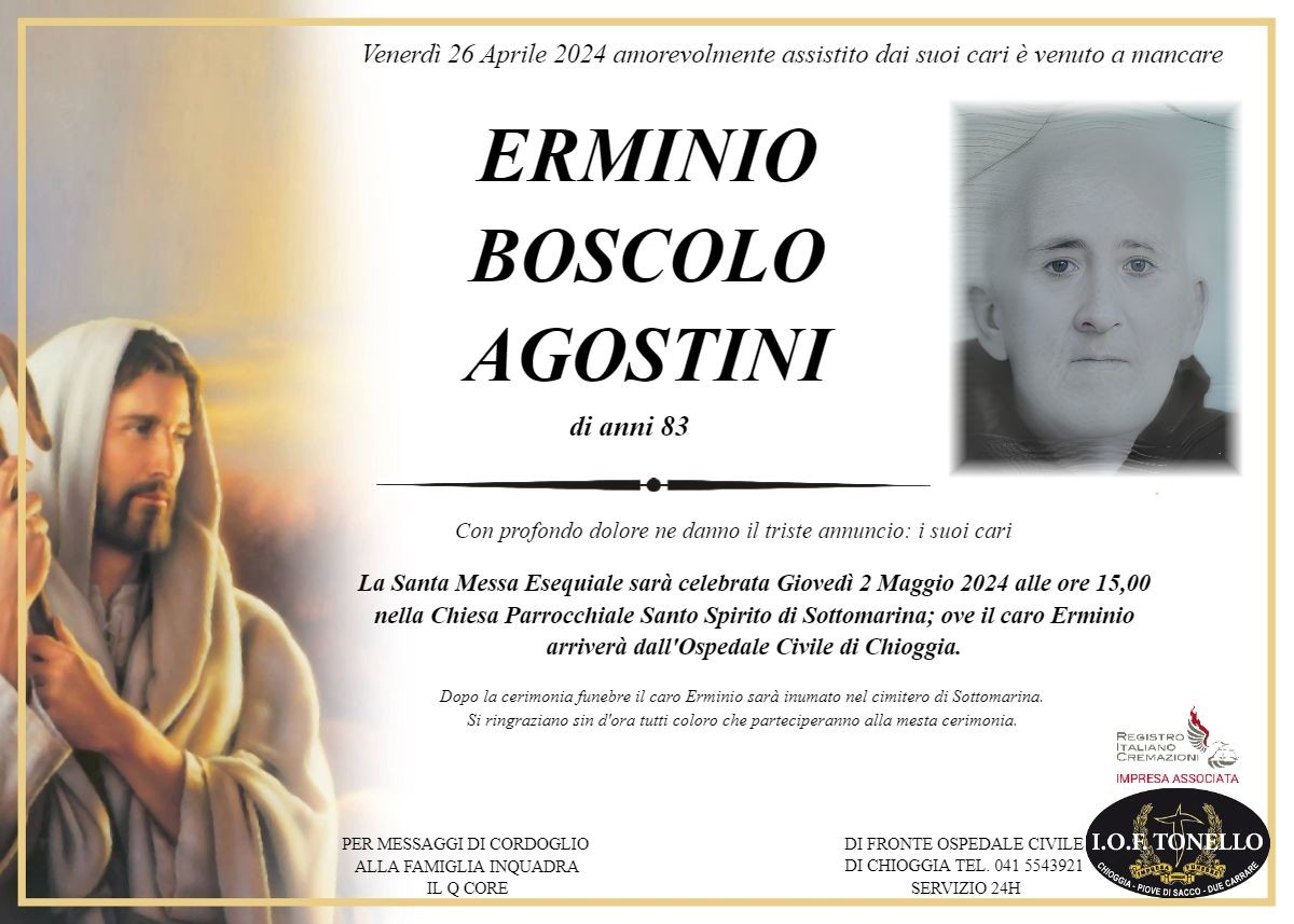 MANIFESTO ERMINIO BOSCOLO AGOSTINI