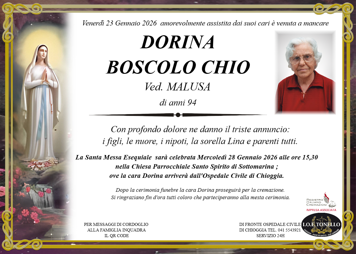 MANIFESTO DORINA BOSCOLO CHIO