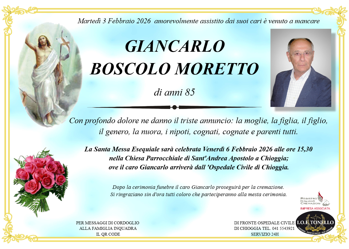 MANIFESTO GIANCARLO BOSCOLO MORETTO