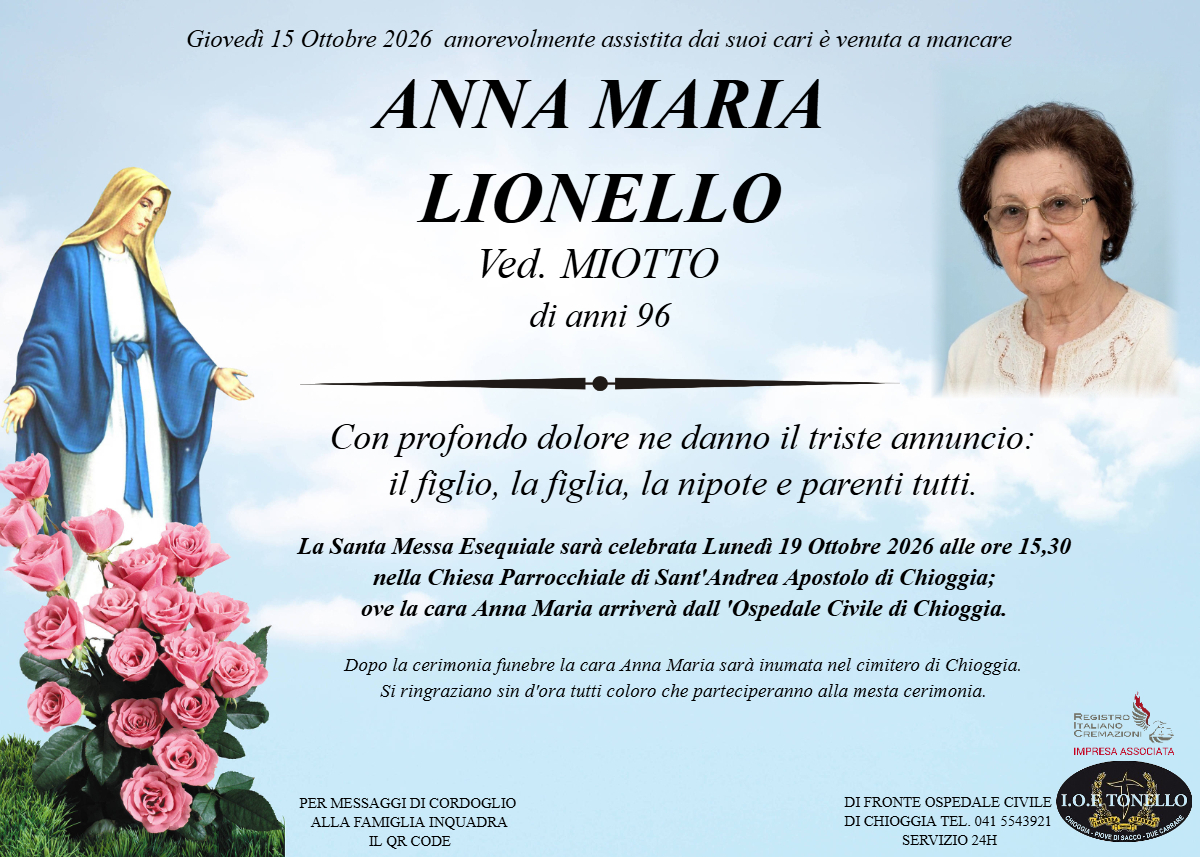MANIFESTO ANNA MARIA LIONELLO